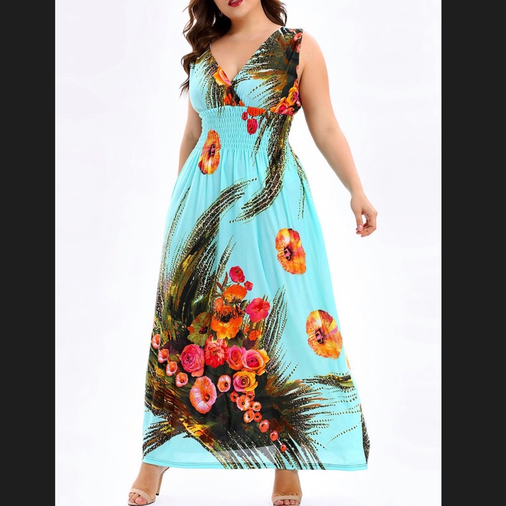 Blue Floral Maxi